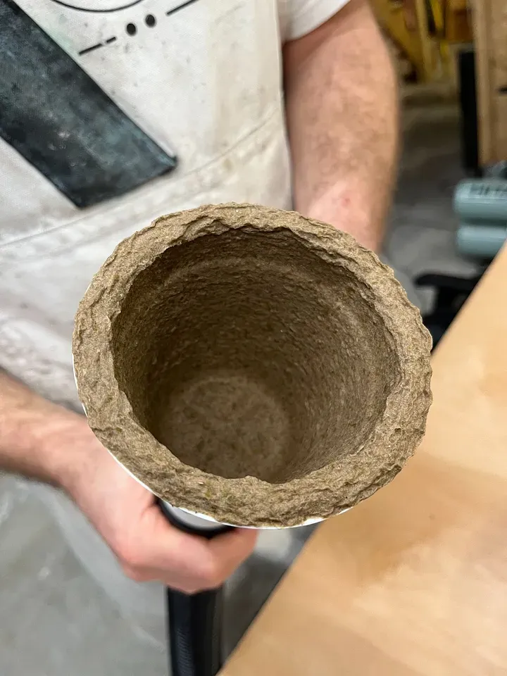 Molded seaweed planter pots. Testing out different designs.