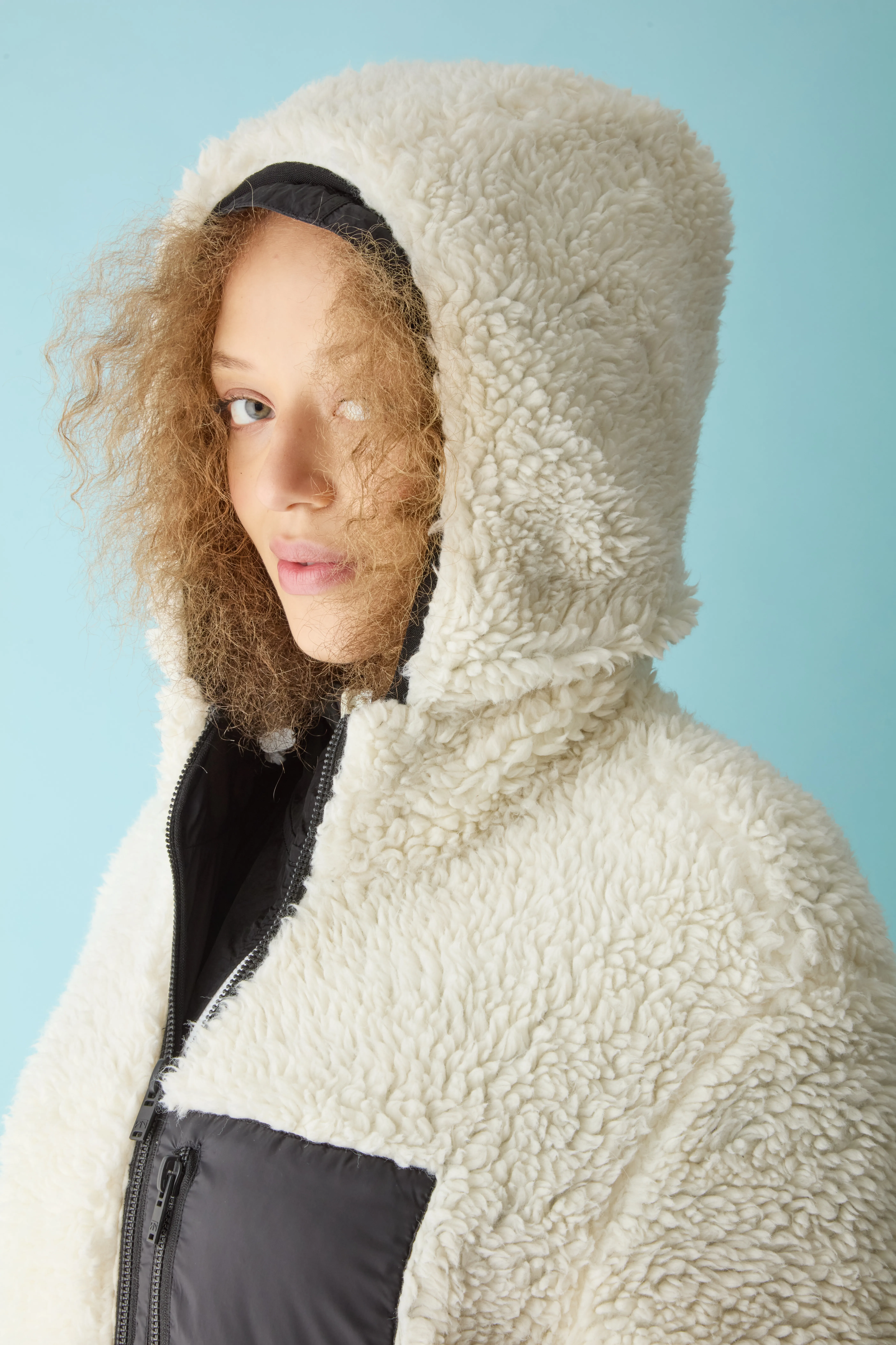 Sherpa hoodie made from RTV circular Nylon